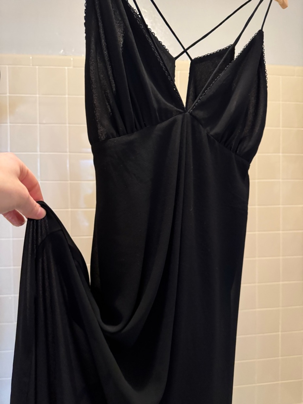 🖤 Women’s Forever 21 Sheer Black Strappy Maxi Dress with Slit 🖤 - Picture 4 of 13